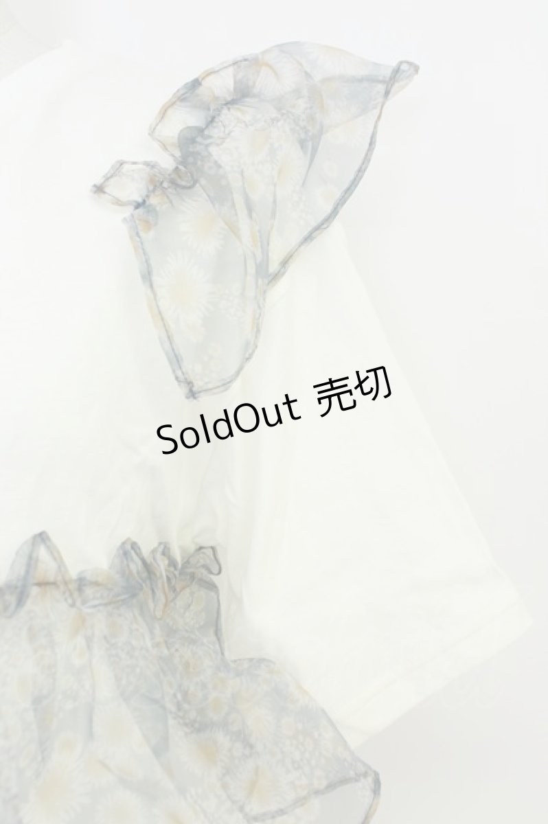画像3: merry jenny / floralオーガンジーフリルTee F シロ T-26-05-09-008-LO-TO-OW-ZT672 (3)