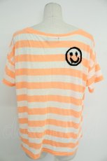 画像2: WORLD WIDE LOVE！(Rydia) / チョッパープリントボーダーTシャツ  オレンジ×ホワイト T-26-05-09-013-PU-TS-IG-ZT (2)