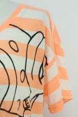 画像3: WORLD WIDE LOVE！(Rydia) / チョッパープリントボーダーTシャツ  オレンジ×ホワイト T-26-05-09-013-PU-TS-IG-ZT (3)