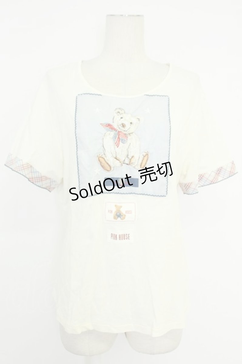 画像1: PINK HOUSE / TEDDY'S MEMORIESカットソー  オフ T-26-05-09-002-LO-TO-IG-ZT672 (1)
