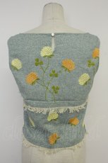 画像2: TOMATSU / フラワー刺繍ノースリーブ 38 ブルー T-26-05-09-018-LO-TO-IG-ZT (2)