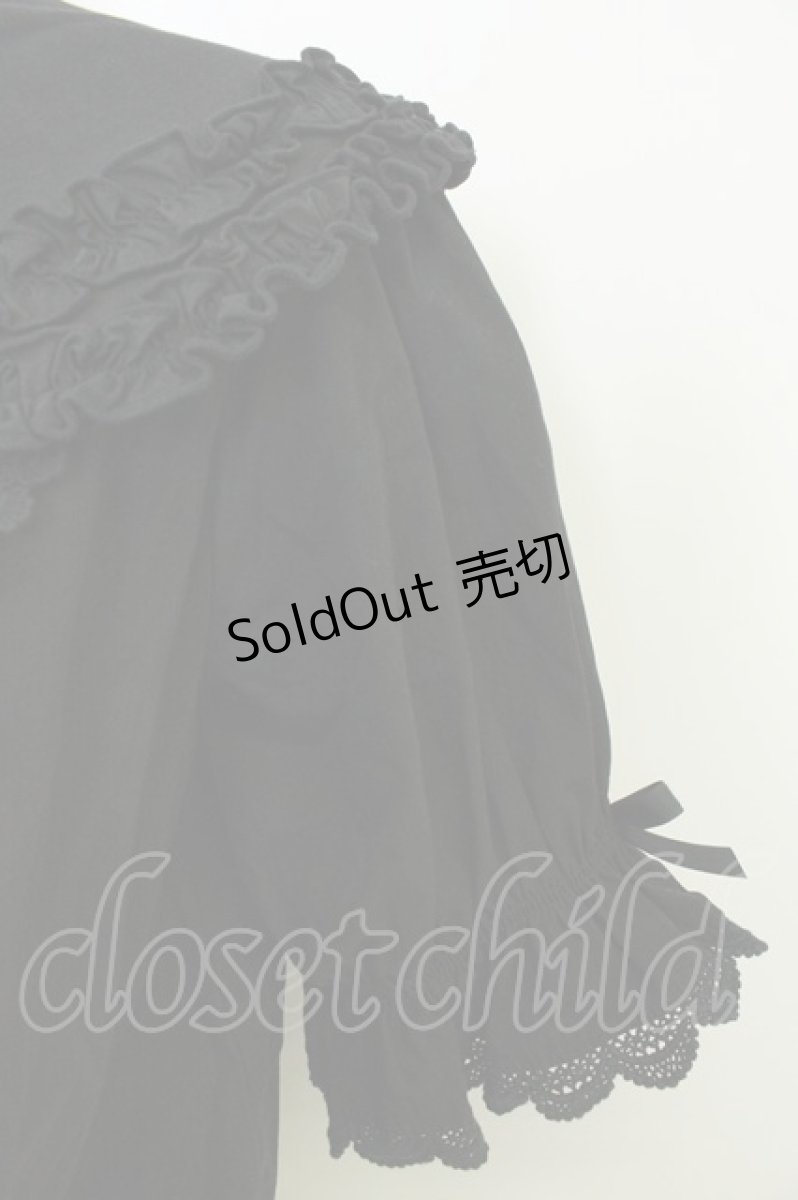 画像3: axes femme kawaii / 半袖丸襟コットンブラウス M クロ T-26-05-13-024-AX-BL-OW-ZT (3)