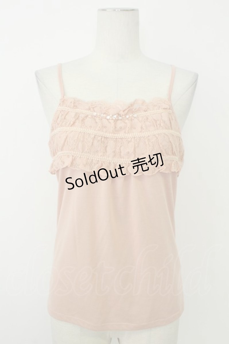 画像1: axes femme / ストーンレースキャミソール  ピンク T-26-05-13-004-AX-TO-SA-ZT (1)