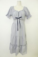 画像1: axes femme POETIQUE / エンパイア風デザインワンピース  ブルー T-26-05-13-033-AX-OP-SA-ZT (1)
