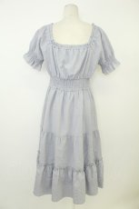 画像2: axes femme POETIQUE / エンパイア風デザインワンピース  ブルー T-26-05-13-033-AX-OP-SA-ZT (2)