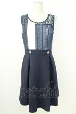 画像1: axes femme / バイカラーノースリーブワンピース M ネイビー T-26-05-13-035-AX-OP-SA-ZT (1)