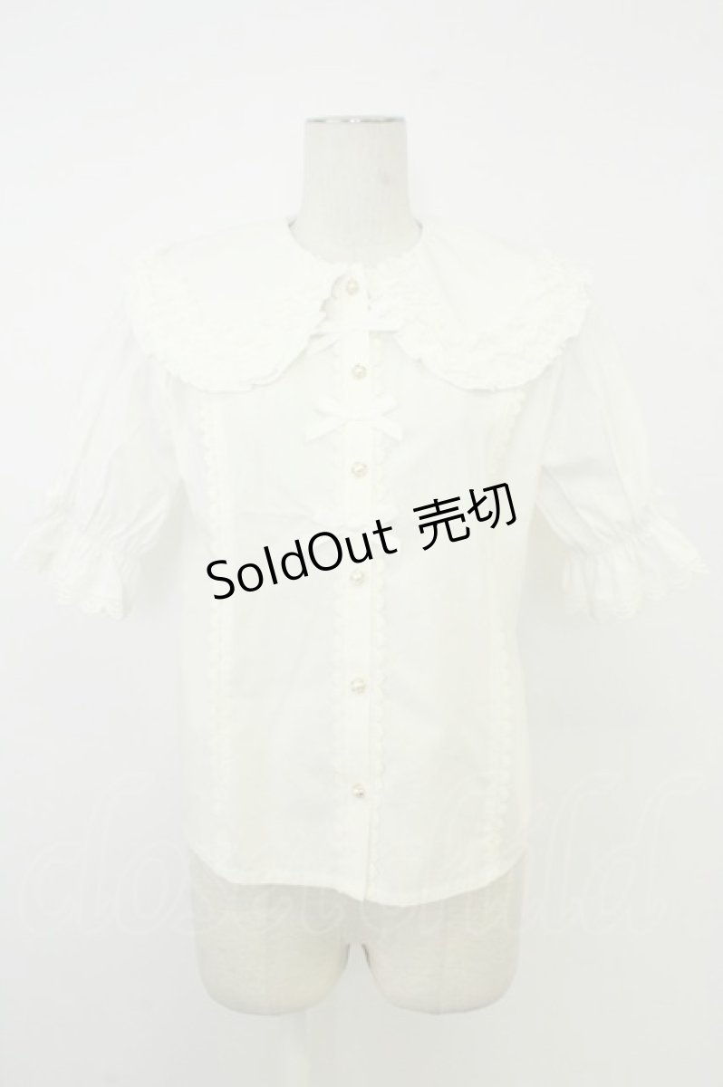 画像1: axes femme kawaii / 半袖丸襟コットンブラウス M シロ T-26-05-13-008-AX-BL-OW-ZT (1)