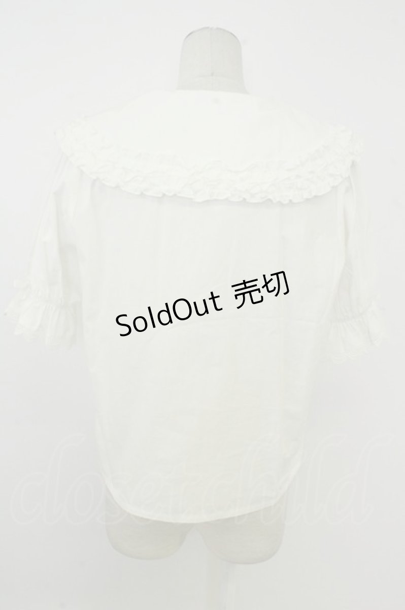 画像2: axes femme kawaii / 半袖丸襟コットンブラウス M シロ T-26-05-13-008-AX-BL-OW-ZT (2)
