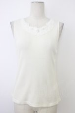画像1: axes femme / 吸水速乾フラワーレースタンク F シロ T-26-05-13-002-AX-TO-OW-ZT (1)