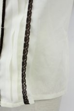 画像5: axes femme POETIQUE / 立体バラスカラップ襟半袖ブラウス M オフ×ブラウン T-26-05-13-012-AX-BL-IG-ZT (5)