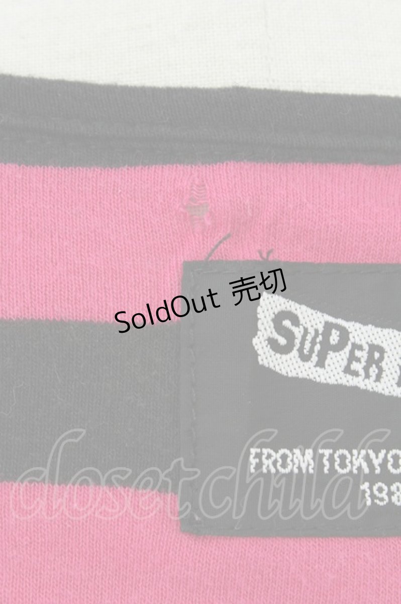 画像3: SUPER LOVERS / ボーダーカットソー  濃ピンクＸ黒 T-26-05-13-019-PU-TO-SA-ZT (3)