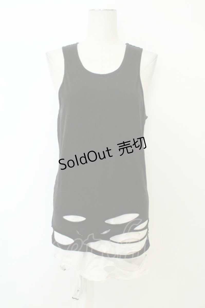 画像1: CIVARIZE / オパールダメージロングタンクトップ 44 黒Ｘ白 T-26-05-13-021-PU-TO-SA-ZT (1)