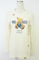 画像1: PINK HOUSE / テディベアプリント＆ワッペンTシャツ M アイボリー T-26-05-31-006-LO-TS-SA-ZT (1)