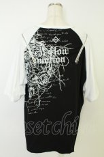 画像2: REFLEM / 薔薇プリントラグランTシャツ  黒Ｘ白 T-26-05-31-013-PU-TO-SA-ZT (2)