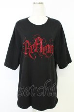 画像1: REFLEM / ラインストーンロゴ半袖Tシャツ XXL 黒Ｘ赤 T-26-05-31-016-PU-TO-SA-ZT (1)