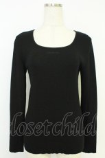 画像1: INGEBORG / ロゴ刺繍ニットトップス  ブラック T-26-05-31-019-LO-TO-SA-ZT (1)