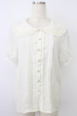 画像1: Amavel / リボンベリー刺繍半袖ブラウス  白Ｘ赤Ｘ T-26-06-04-003-CA-BL-SA-ZT (1)