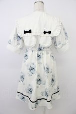画像2: DearMyLove / くまみみセーラー襟くま柄半袖ワンピース M 白Ｘ黒 T-26-06-04-007-GO-OP-SA-ZT (2)