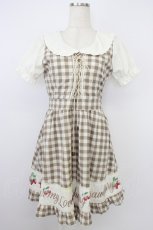 画像1: DearMyLove / 裾イチゴチェリー刺繍ワンピース  ベージュ T-26-06-04-010-GO-OP-SA-ZT (1)