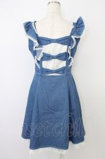 画像2: mellfy memory / Sweet Garden Denimワンピース M ブルー T-26-06-04-017-LO-OP-SA-ZT (2)
