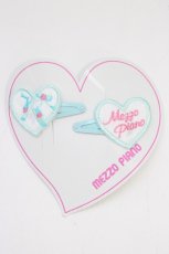 画像1: mazzo piano / ハートロゴワッペンパッチンヘアピンセット  白Xサックス T-26-06-13-027-LO-AC-SA-ZT (1)
