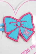 画像3: mazzo piano / リボン刺繍パッチンヘアピン  サックスＸピンク T-26-06-13-028-LO-AC-SA-ZT (3)