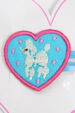画像4: mazzo piano / リボン刺繍パッチンヘアピン  サックスＸピンク T-26-06-13-028-LO-AC-SA-ZT (4)