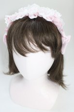 画像1: Angelic Pretty / Dolceフリルカチューシャ  ピンクＸ白 T-26-06-13-038-AP-AC-SA-ZT (1)