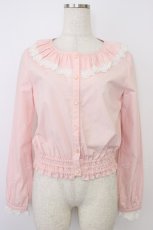 画像1: MILK / レースフリルブラウス  ピンクＸ白 T-26-06-13-004-ML-BL-SA-ZT (1)