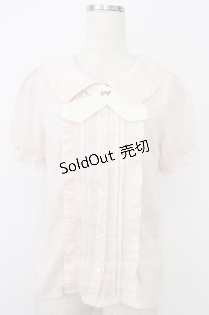 画像1: axes femme POETIQUE / スプーン＆フォーク刺繍ブラウス  ピンク T-26-06-13-005-AX-BL-SA-ZT (1)