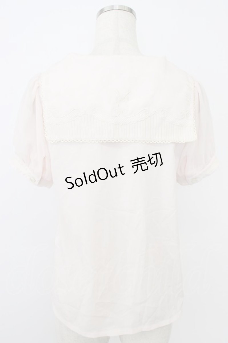 画像2: axes femme POETIQUE / スプーン＆フォーク刺繍ブラウス  ピンク T-26-06-13-005-AX-BL-SA-ZT (2)