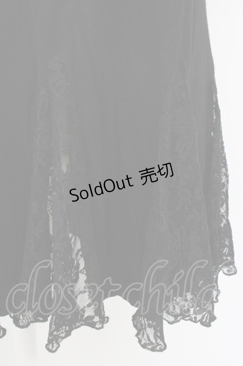 画像5: GHOST of HARLEM / 裾レース切替半袖カットチュニック  黒 T-26-06-13-011-PU-OP-SA-ZT678 (5)