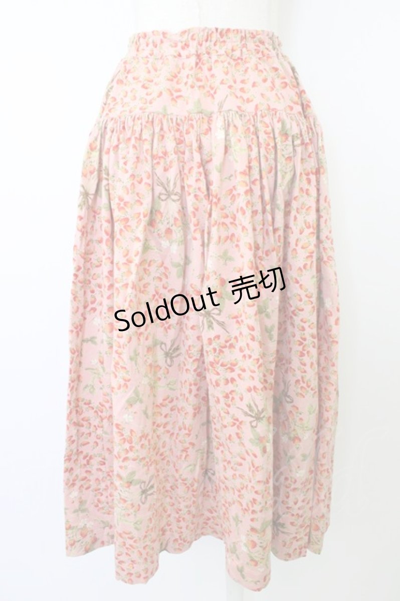 画像2: PINK HOUSE / 苺ブーケ柄カットソースカート  ピンク T-26-06-14-028-LO-SK-SA-ZT679 (2)