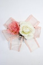 画像1: mazzo piano / 薔薇リボンコーム  ピンク T-26-06-14-041-LO-AC-SA-ZT (1)