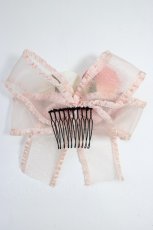 画像2: mazzo piano / 薔薇リボンコーム  ピンク T-26-06-14-041-LO-AC-SA-ZT (2)