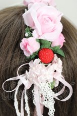 画像4: LOLITAその他(お買取対象外) / フラワーいちごヘッドドレス  ピンクＸ赤 T-26-06-14-042-LO-AC-SA-ZT432 (4)