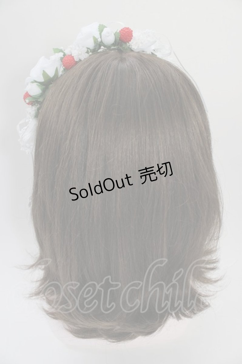 画像2: LOLITAその他(お買取対象外) / フラワーいちごヘッドドレス  白Ｘ赤 T-26-06-14-043-LO-AC-SA-ZT (2)