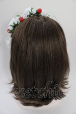 画像2: LOLITAその他(お買取対象外) / フラワーいちごヘッドドレス  白Ｘ赤 T-26-06-14-043-LO-AC-SA-ZT (2)