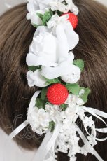 画像4: LOLITAその他(お買取対象外) / フラワーいちごヘッドドレス  白Ｘ赤 T-26-06-14-043-LO-AC-SA-ZT (4)