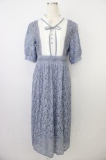 画像1: melume / makiコラボ/レースワンピース L サックスＸ白 T-26-06-14-017-LO-TO-SA-ZT (1)