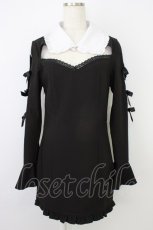 画像1: Favorite / 袖リボンワンピース M 黒Ｘ白 T-26-06-14-021-LO-OP-SA-ZT (1)