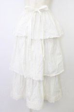 画像1: PINK HOUSE / NIGHT WEAR 3段フリルスカート  白 T-26-06-14-023-LO-SK-TE-ZT (1)