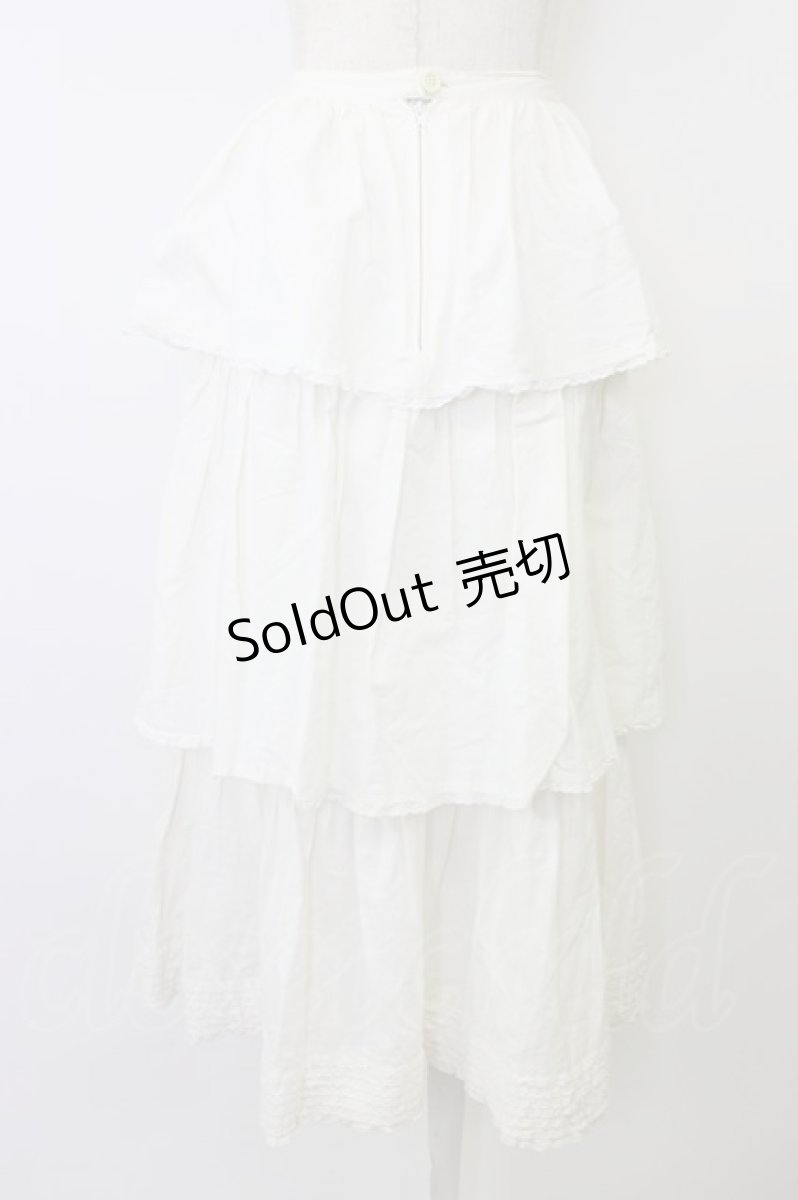 画像2: PINK HOUSE / NIGHT WEAR 3段フリルスカート  白 T-26-06-14-023-LO-SK-TE-ZT (2)