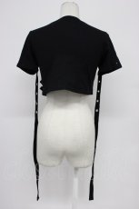 画像2: Ank Rouge / ローズプリントショートトップス  黒Ｘ白 T-26-06-17-022-CA-TO-SA-ZT680 (2)