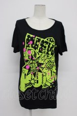 画像1: SUPER LOVERS / ロゴ&ペンキしぶきプリントカットソー  黒Ｘ黄色Ｘピンク T-26-06-17-024-PU-TO-SA-ZT (1)