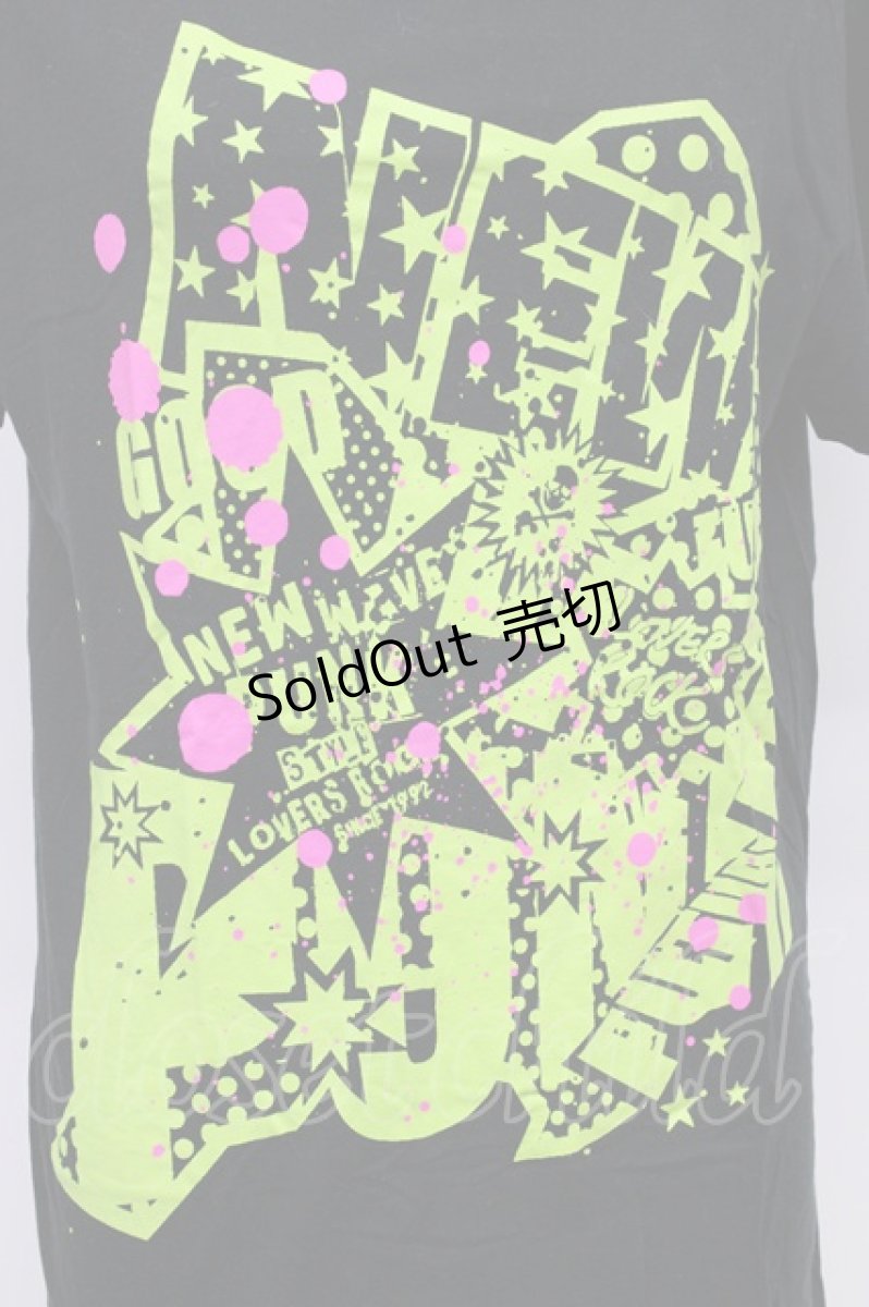 画像5: SUPER LOVERS / ロゴ&ペンキしぶきプリントカットソー  黒Ｘ黄色Ｘピンク T-26-06-17-024-PU-TO-SA-ZT680 (5)