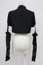 画像2: Jamie エーエヌケー / サイドクラッシュシャツショートトップス  黒 T-26-06-17-035-LO-BL-SA-ZT (2)