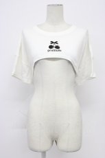 画像1: Ank Rouge / リボンチェリープリントショートトップス  白Ｘ黒 T-26-06-17-037-CA-TO-SA-ZT (1)