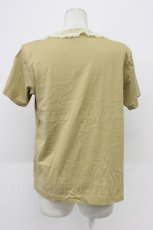 画像2: INGEBORG / レース襟&リボンTシャツ  カーキ T-26-06-17-015-LO-TS-SA-ZT (2)