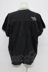画像2: WORLD WIDE LOVE！(Rydia) / ドット襟半袖ブラウス  黒Ｘ白 T-26-06-17-019-PU-BL-SA-ZT (2)